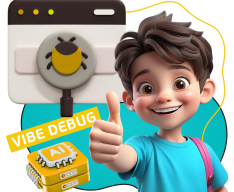 Тестирование & Vibe Debug. Охотники за багами - КИБЕРшкола программирования для детей, компьютерные курсы для школьников, начинающих и подростков - KIBERone г. Дзержинск