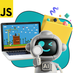 Язык программирования JavaScript + AI. Проектное обучение + геймификация + AI-помощники - КИБЕРшкола программирования для детей, компьютерные курсы для школьников, начинающих и подростков - KIBERone г. Дзержинск